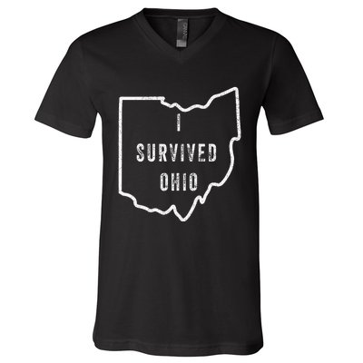 I Survived Ohio Meme V-Neck T-Shirt