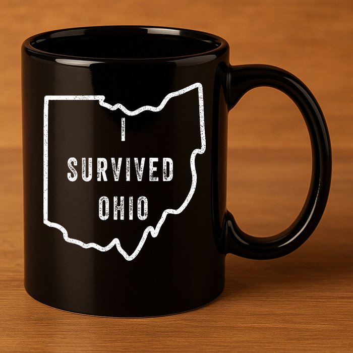 I Survived Ohio Meme 11oz C Handle Ceramic Mug
