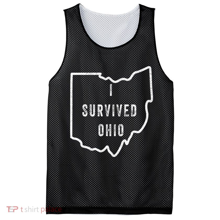 I Survived Ohio Meme Mesh Reversible Basketball Jersey Tank
