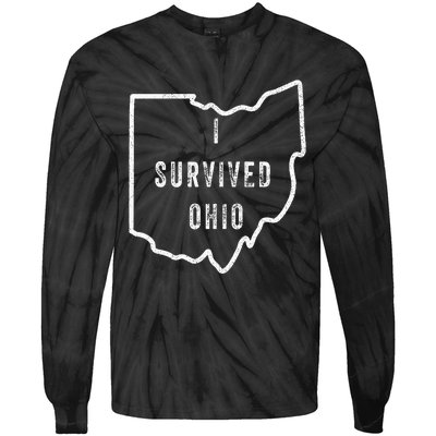 I Survived Ohio Meme Tie-Dye Long Sleeve Shirt