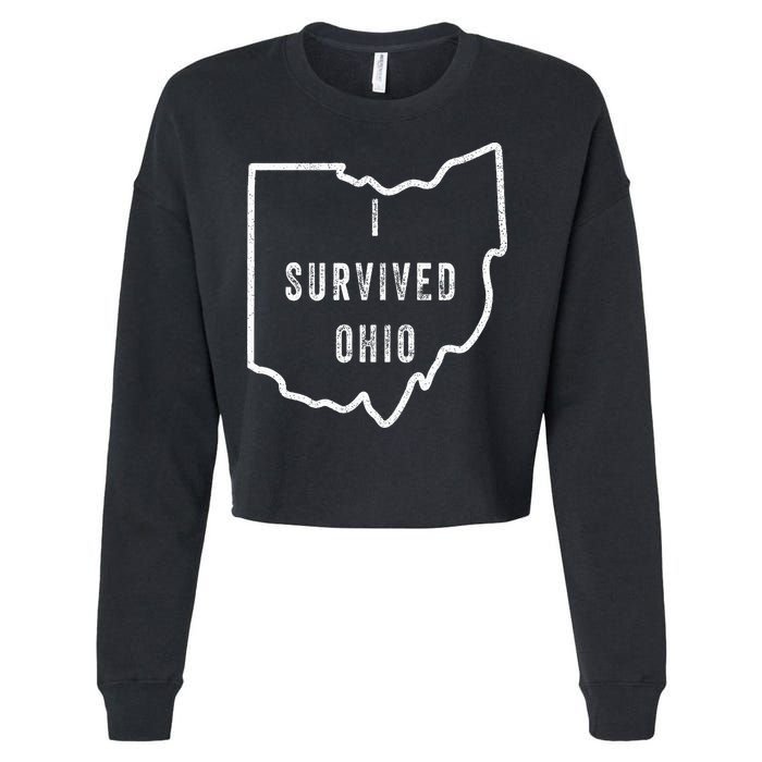 I Survived Ohio Meme Cropped Pullover Crew