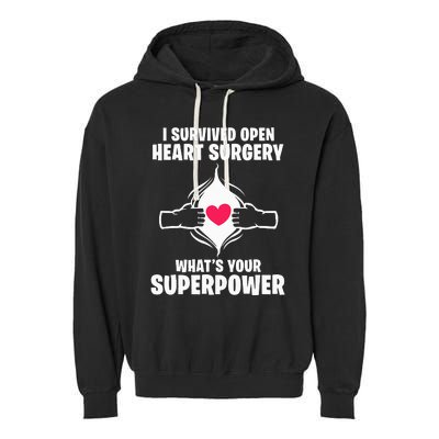 I Survived Open Heart Surgery Bypass Operation Recovery Garment-Dyed Fleece Hoodie