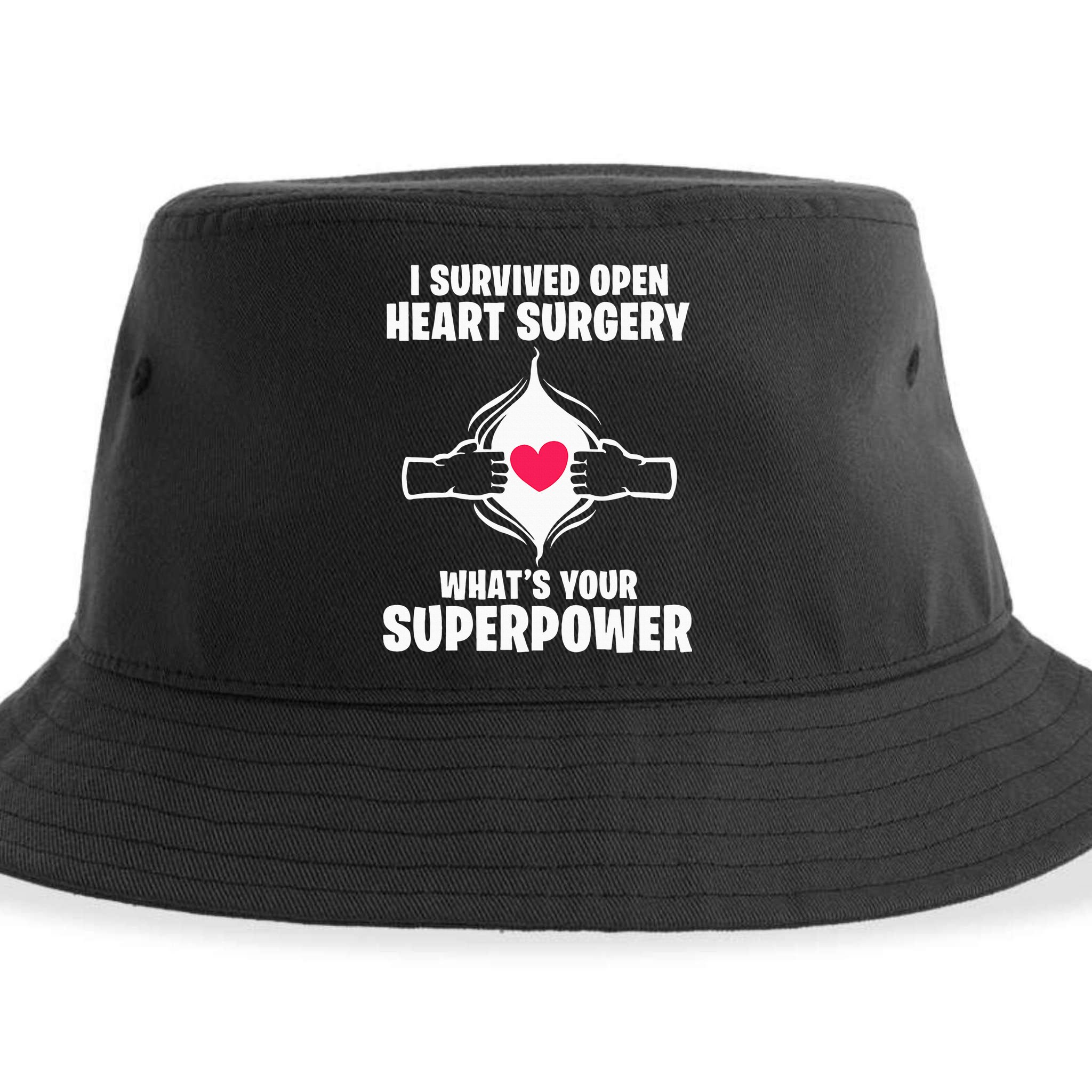I Survived Open Heart Surgery Bypass Operation Recovery Sustainable Bucket Hat