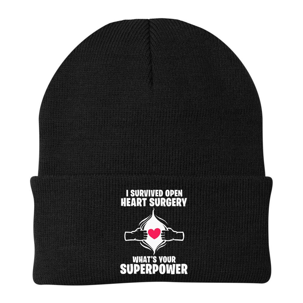 I Survived Open Heart Surgery Bypass Operation Recovery Beanie