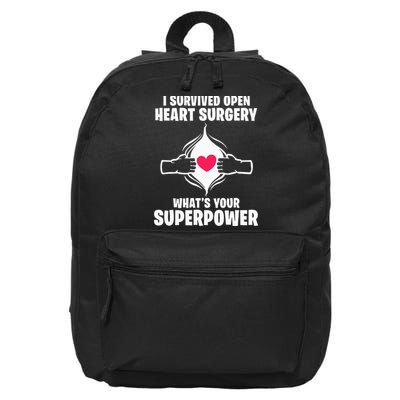 I Survived Open Heart Surgery Bypass Operation Recovery 16 in Basic Backpack