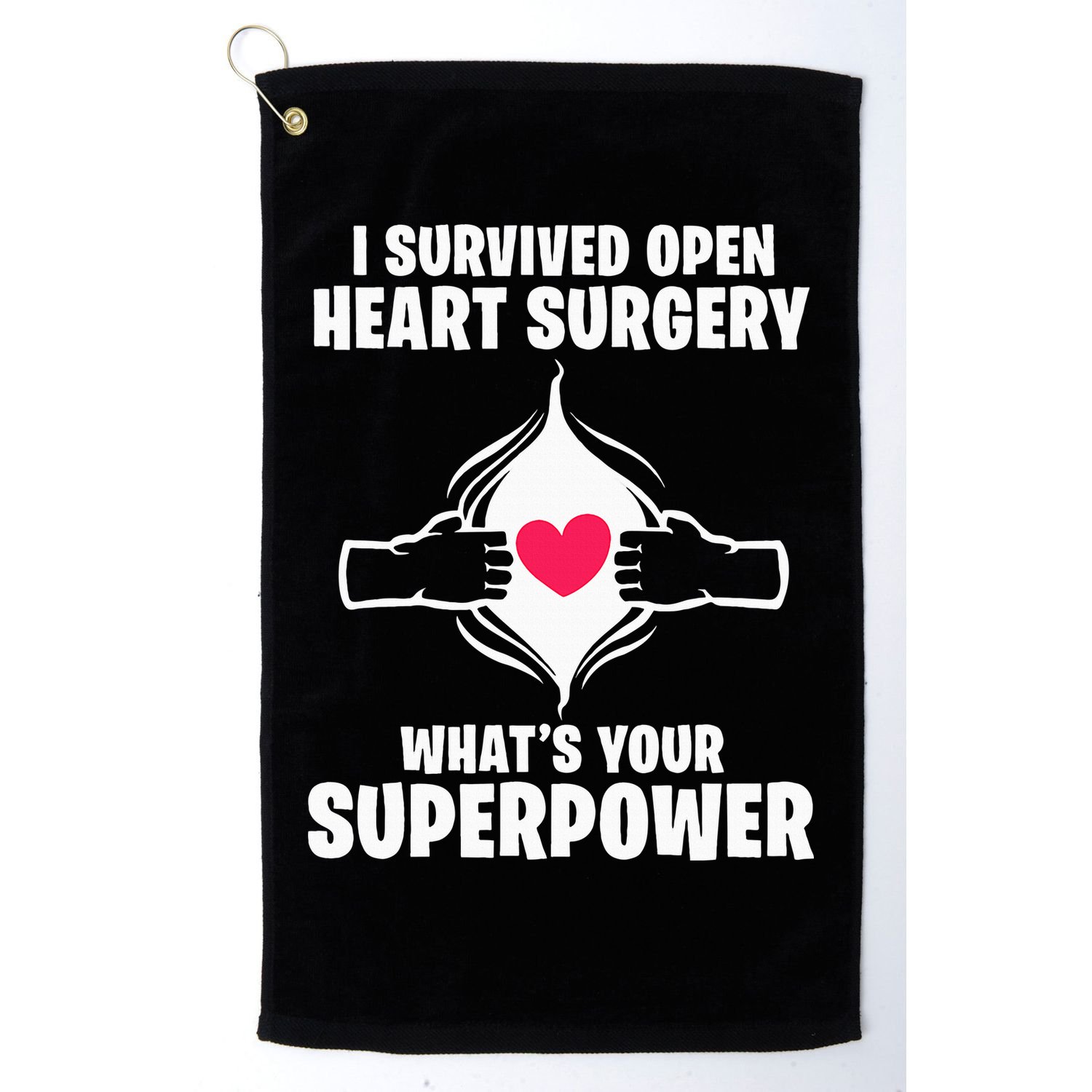 I Survived Open Heart Surgery Bypass Operation Recovery Golf Towel
