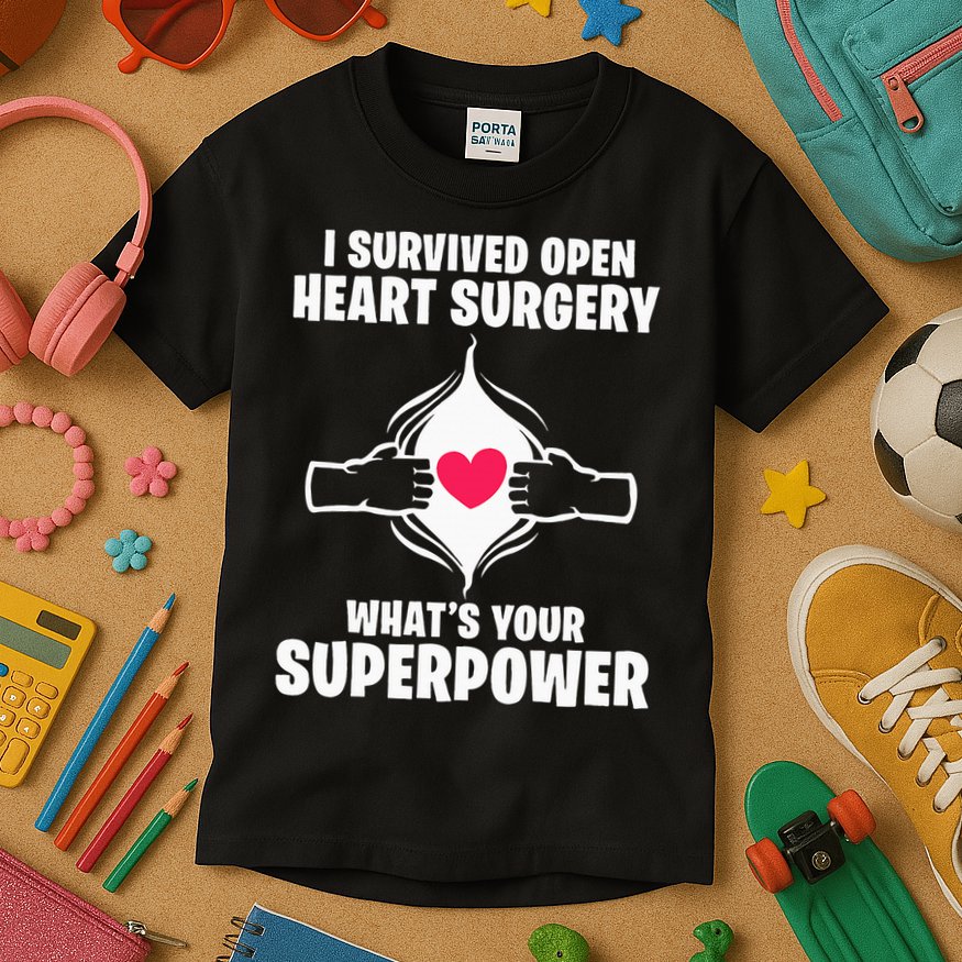 I Survived Open Heart Surgery Bypass Operation Recovery Kids T-Shirt