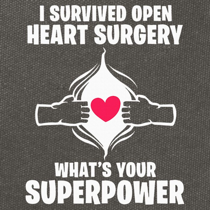 I Survived Open Heart Surgery Bypass Operation Recovery Cotton Canvas Backpack