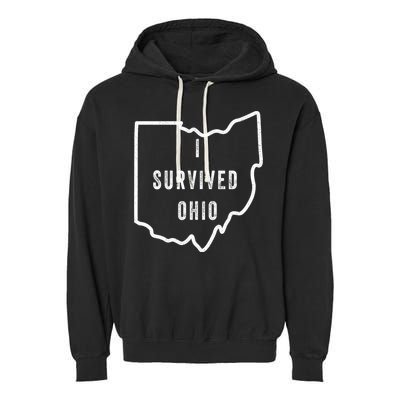 I Survived Ohio Meme Garment-Dyed Fleece Hoodie