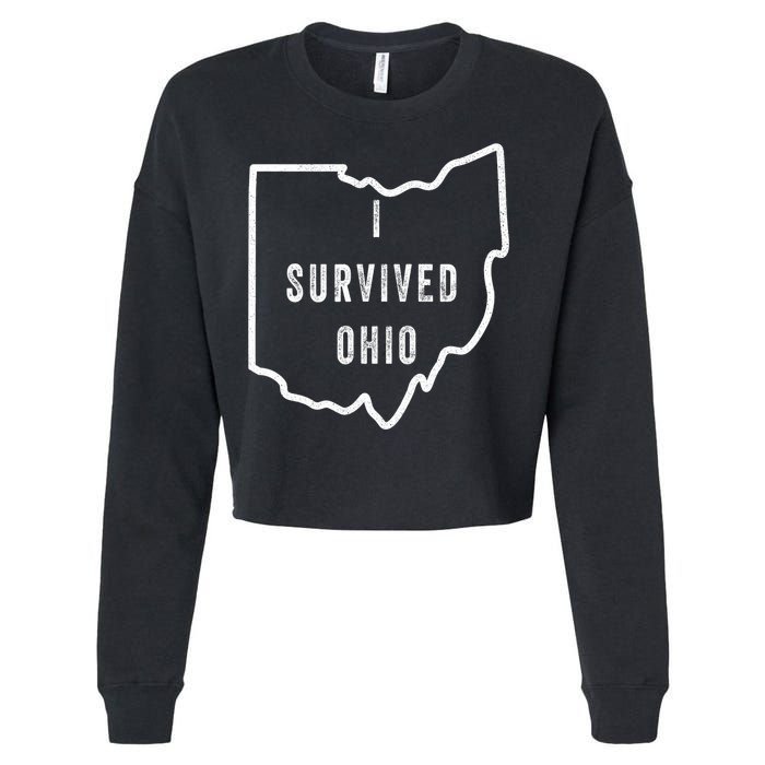 I Survived Ohio Meme Cropped Pullover Crew