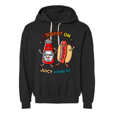 I Squirt On Juicy Wieners Vintage Funny  Garment-Dyed Fleece Hoodie