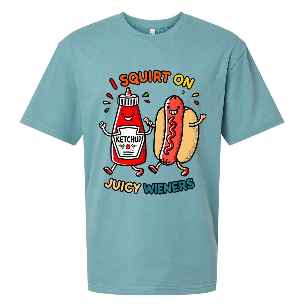 I Squirt On Juicy Wieners Vintage Funny  Sueded Cloud Jersey T-Shirt