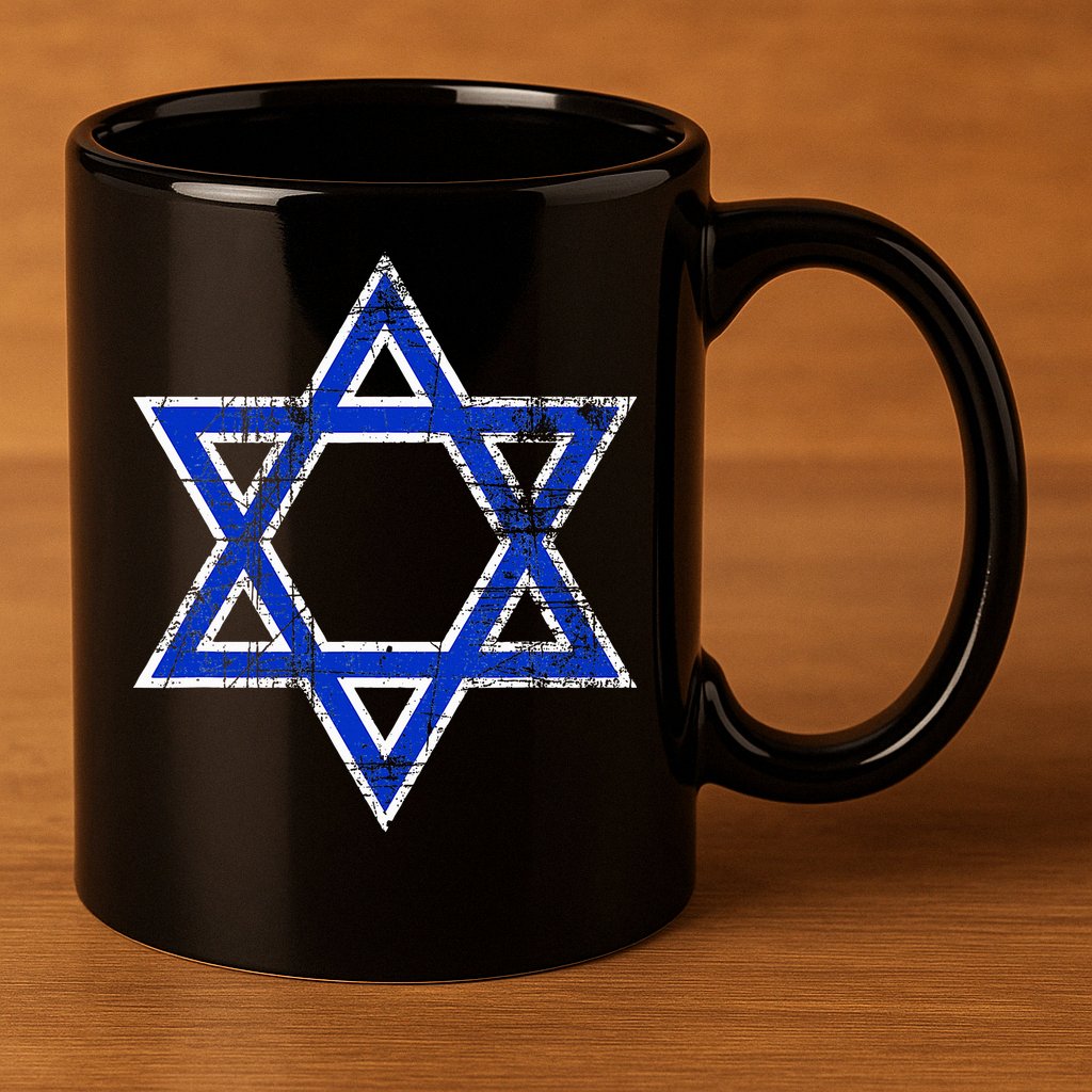 Israel's Star of David Symbol of Israel 11oz C Handle Ceramic Mug