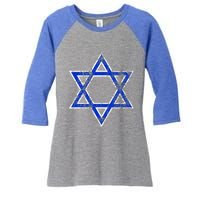 Israel's Star of David Symbol of Israel Women's Tri-Blend 3/4-Sleeve Raglan Shirt