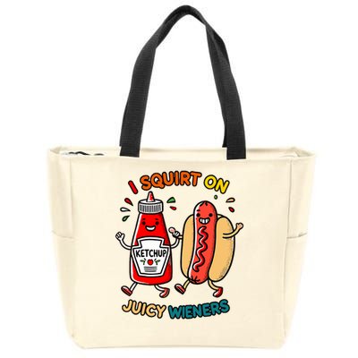 I Squirt On Juicy Wieners Vintage Funny Raglan Baseball Zip Tote Bag