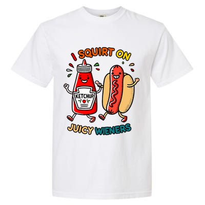 I Squirt On Juicy Wieners Vintage Funny Raglan Baseball Garment-Dyed Heavyweight T-Shirt