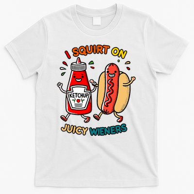 I Squirt On Juicy Wieners Vintage Funny Raglan Baseball T-Shirt