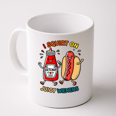 I Squirt On Juicy Wieners Vintage Funny Raglan Baseball Mug