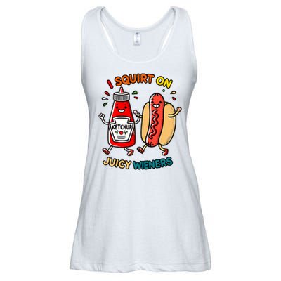 I Squirt On Juicy Wieners Vintage Funny Raglan Baseball Ladies Essential Flowy Tank