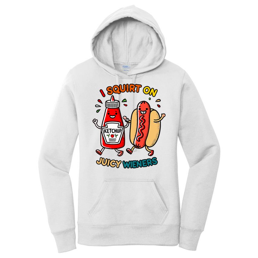 I Squirt On Juicy Wieners Vintage Funny Raglan Baseball Women's Pullover Hoodie