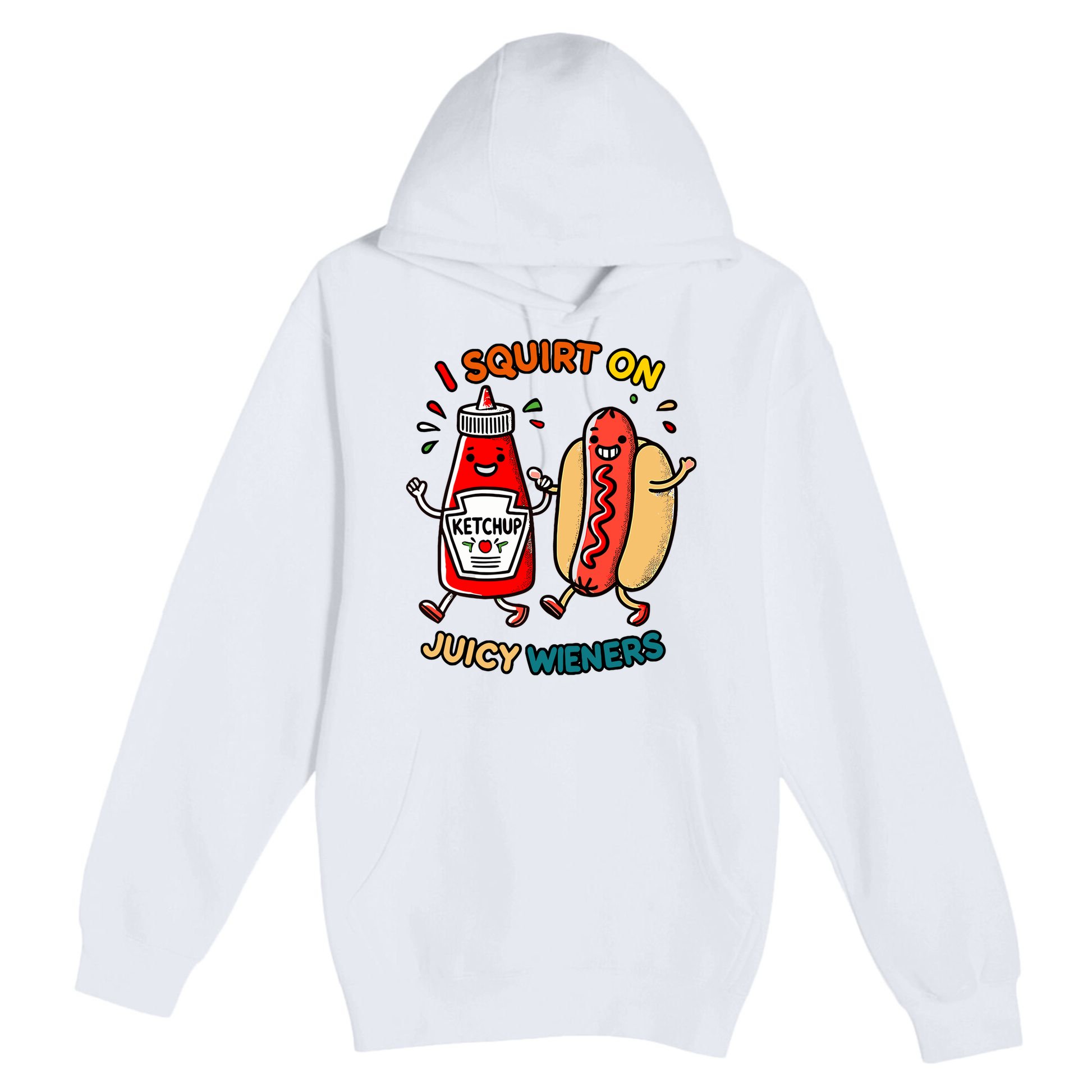 I Squirt On Juicy Wieners Vintage Funny Raglan Baseball Premium Pullover Hoodie