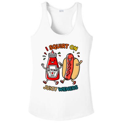I Squirt On Juicy Wieners Vintage Funny Raglan Baseball Ladies PosiCharge Competitor Racerback Tank