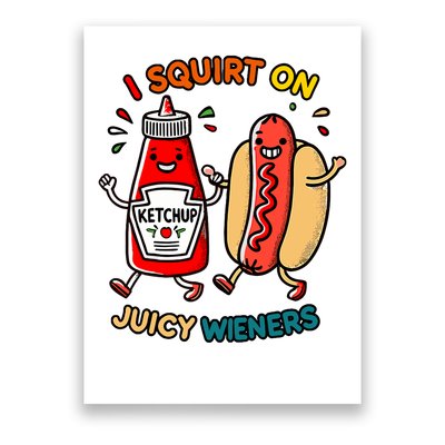 I Squirt On Juicy Wieners Vintage Funny Raglan Baseball Poster