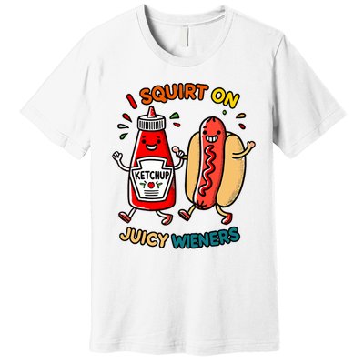 I Squirt On Juicy Wieners Vintage Funny Raglan Baseball Premium T-Shirt