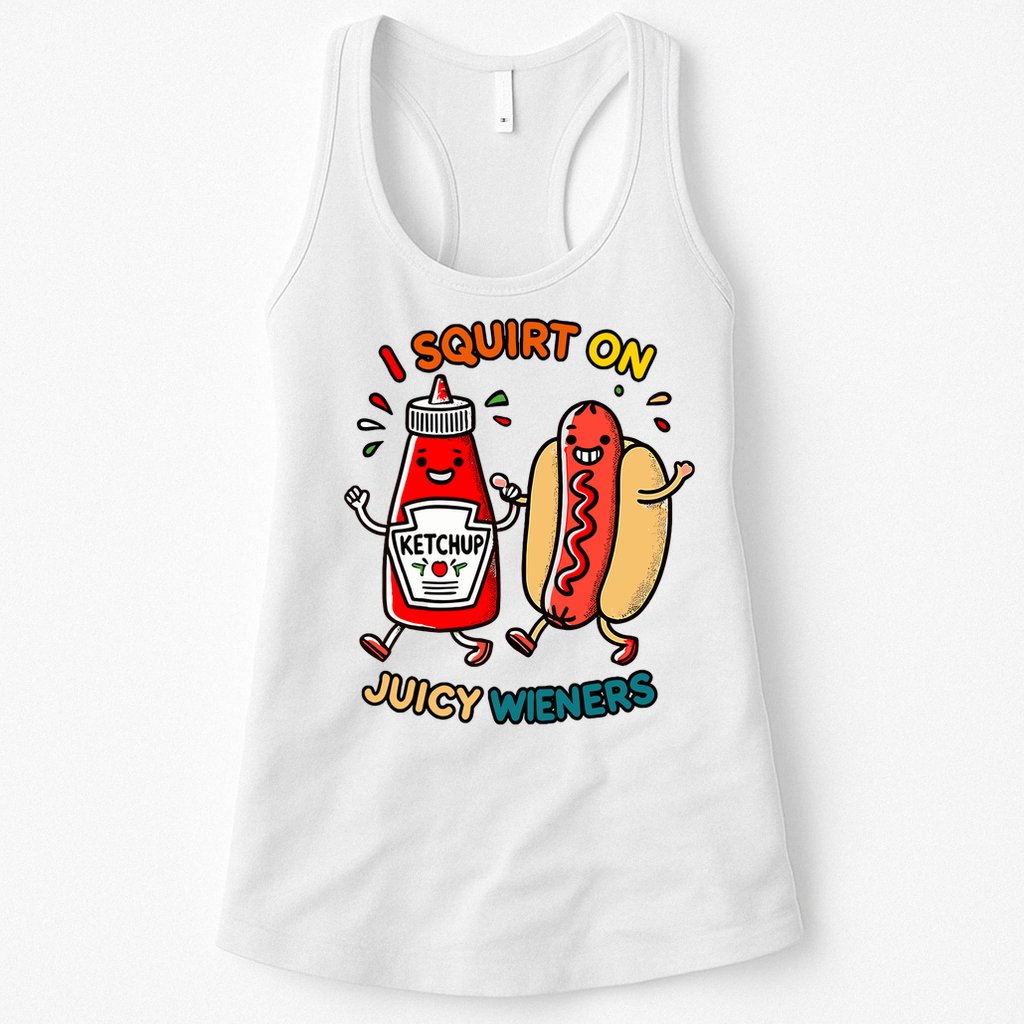 I Squirt On Juicy Wieners Vintage Funny Raglan Baseball Womens Tank Top
