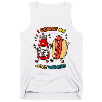 I Squirt On Juicy Wieners Vintage Funny Raglan Baseball Tank Top