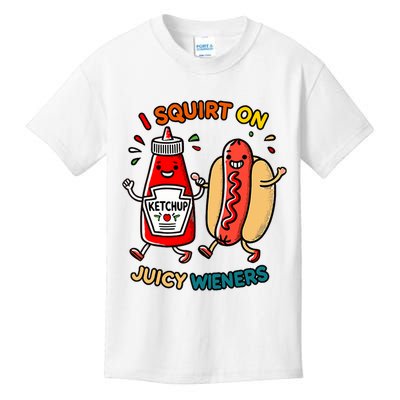 I Squirt On Juicy Wieners Vintage Funny Raglan Baseball Kids T-Shirt