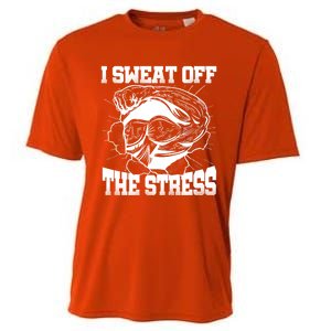 I Sweat Off The Stress Awareness Month Gym Bodybuilder Cool Gift Cooling Performance Crew T-Shirt