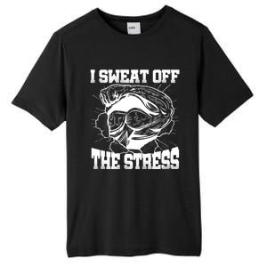 I Sweat Off The Stress Awareness Month Gym Bodybuilder Cool Gift Tall Fusion ChromaSoft Performance T-Shirt