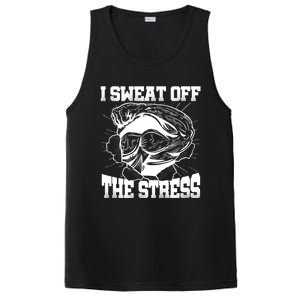 I Sweat Off The Stress Awareness Month Gym Bodybuilder Cool Gift PosiCharge Competitor Tank