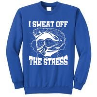 I Sweat Off The Stress Awareness Month Gym Bodybuilder Cool Gift Sweatshirt