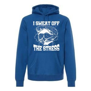 I Sweat Off The Stress Awareness Month Gym Bodybuilder Cool Gift Premium Hoodie