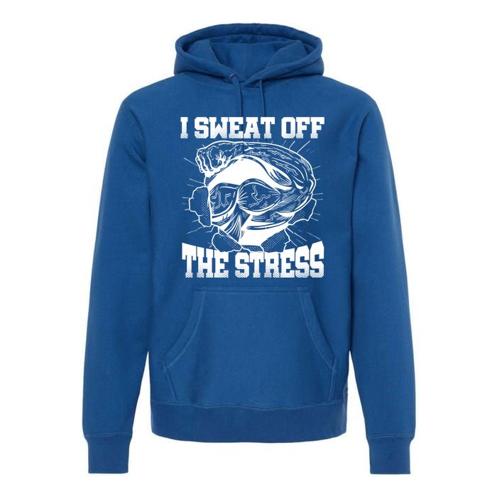 I Sweat Off The Stress Awareness Month Gym Bodybuilder Cool Gift Premium Hoodie