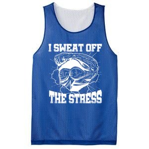 I Sweat Off The Stress Awareness Month Gym Bodybuilder Cool Gift Mesh Reversible Basketball Jersey Tank