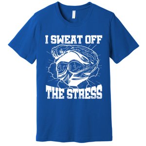 I Sweat Off The Stress Awareness Month Gym Bodybuilder Cool Gift Premium T-Shirt