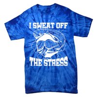 I Sweat Off The Stress Awareness Month Gym Bodybuilder Cool Gift Tie-Dye T-Shirt