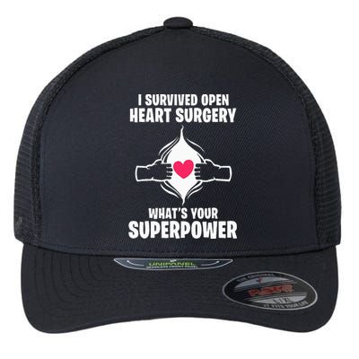 I Survived Open Heart Surgery Bypass Operation Recovery Flexfit Unipanel Trucker Cap