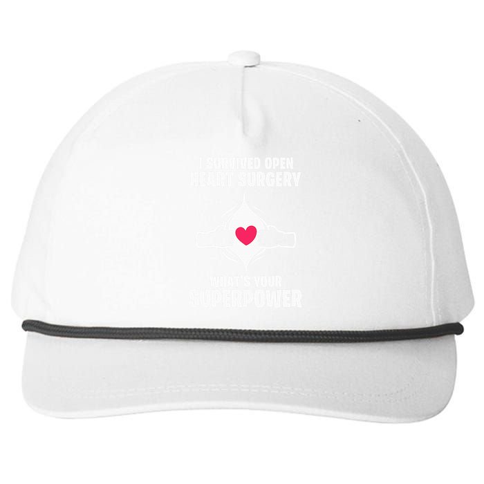 I Survived Open Heart Surgery Bypass Operation Recovery Snapback Five-Panel Rope Hat