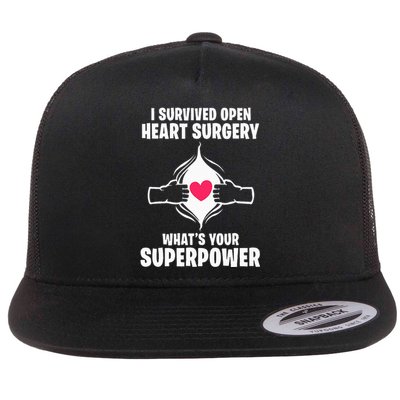 I Survived Open Heart Surgery Bypass Operation Recovery Flat Bill Trucker Hat