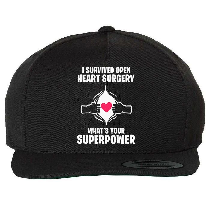 I Survived Open Heart Surgery Bypass Operation Recovery Wool Snapback Cap