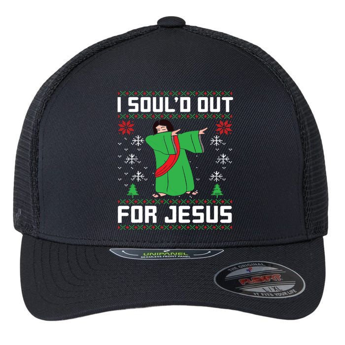 I Sould Out For Jesus Ugly Christmas Flexfit Unipanel Trucker Cap