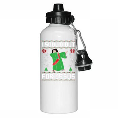 I Sould Out For Jesus Ugly Christmas Aluminum Water Bottle