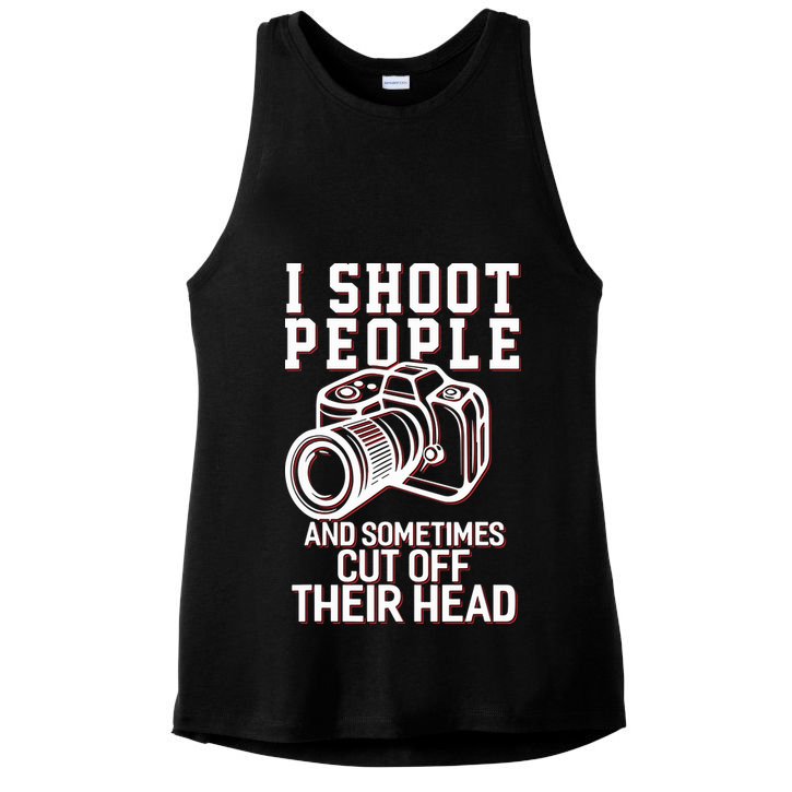 I Shoot People Funny Photography Gift Ladies PosiCharge Tri-Blend Wicking Tank