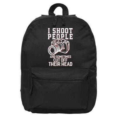I Shoot People Funny Photography Gift 16 in Basic Backpack