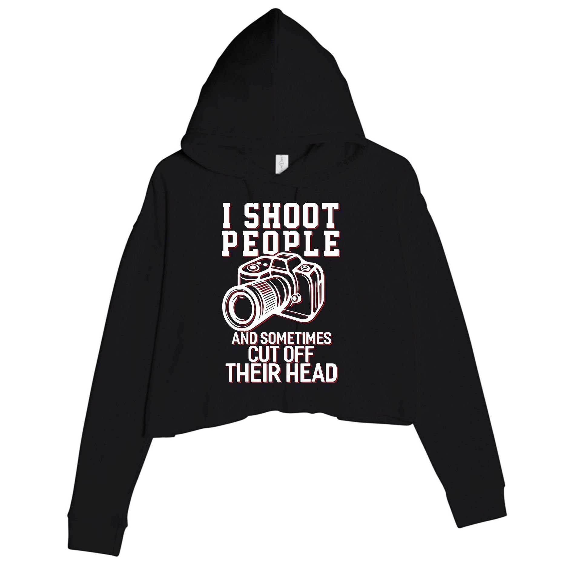 I Shoot People Funny Photography Gift Crop Fleece Hoodie