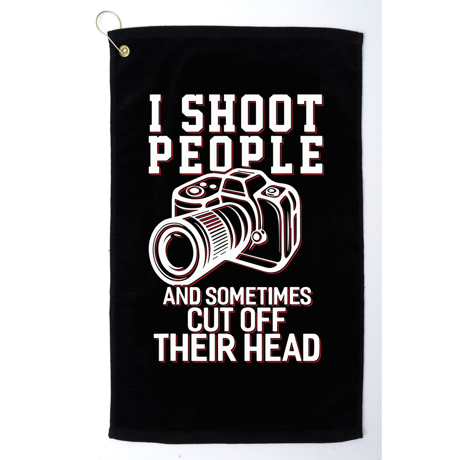 I Shoot People Funny Photography Gift Golf Towel